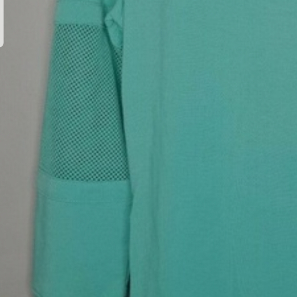 Nine West Active- Teal Sweatshirt with fishnet accent mid-sleeve. - Picture 4 of 9